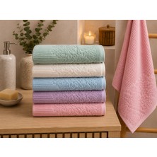 Gonca Renkli Havlu 50X90 cm 6'lı Set %100 Pamuk