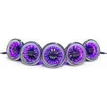 Vıp Universal LED Ambiyanslı Araç Klima Menfezi Bluetooth Kontrol ( 5’ Li Set ) ( 9-10CM Çap )