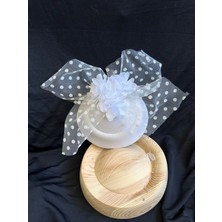 Nikâh Şapkası Beyaz Fascinator Gösterişli Beyaz Gelin Şapkası Vualet Nikâh Şapkası Kadın Saç Aksesuarı Fascinator Kokteyl Şapkası