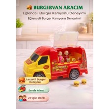 Farbu Oyuncak Burgervan Araçlı 2 Adet Figürlü ve Burger Menü Aksesuarlı Oyuncak Hamburger Kamyonu