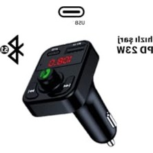 MarkEntegra Bluetooth Araç Kiti ve Fm Transmitter, USB Type-C Hızlı Şarj Girişi ile