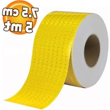 MarkEntegra 7.5 cm Genişliğinde Fosforlu Sarı Reflektif Ikaz Bantı - 5 Metre