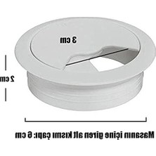 MarkEntegra Masa Kapağı Için Kablo Kanalı Deliği Kapağı, Beyaz Renk, 6 cm Boyut