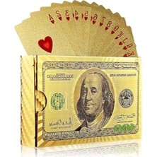 MarkEntegra Gold Dolar Iskambil Kağıdı Kaygan Plastik Su Geçirmez Oyun Kağıdı CIN383SR