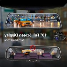 MarkEntegra 9.66 Inç Çift Lensli Araç Dikiz Aynası Kamera, 4K Full Hd