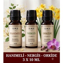 E.M.S Hanımeli - Nergis - Orkide Esansiyel Uçucu Yağ Buhurdanlık Yağı Difüzör Esansı Oda Kokusu Mum Esansı