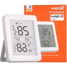 MarkEntegra LCD Ekranlı Zigbee Akıllı Sıcaklık ve Nem Sensörü, Uzaktan Izleme