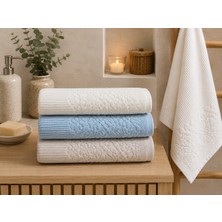 Gonca Renkli Havlu 50X90 cm 3'lü Set %100 Pamuk