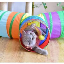 MarkEntegra Gökkuşağı Renkli Kedi ve Köpek Oyun Tüneli, Katlanabilir Eğlence