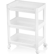 Shopwave Rafty Geniş 3 Katlı Tekerlekli Sepet Organizer Düzenleyici Raf Ünitesi 352X220X480MM (5047)