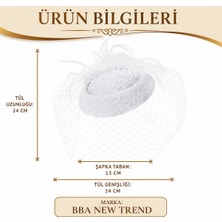Vualet, Nikâh Şapkası, Gelin Şapkası, Fascinator, Tüllü Şapka, Mini Şapka, Vintage, Düğün, Nişan, Söz, Kına, Davet, Saç Aksesuarı.