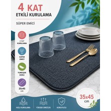 MAYAGLORY Mikrofiber Bulaşık Kurutma Matı Yumuşak Yüzey 4x Emiş Gücü Bulaşıklık Bulaşık Kurutmalık Tezgah Üstü Kurutma Örtüsü
