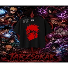 Tarzsokak Pain Nagato Naruto Anime Karakter Kadın Crop Tişört Beyaz