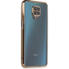 Magicool Xiaomi Redmi Note 9 Pro Kılıf Razer Lensli Silikon - Gold