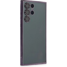 Magicool Samsung Galaxy S22 Ultra Kılıf Razer Lensli Silikon - Mor