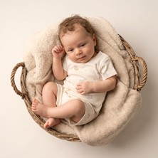 Unisex Bebek, Hayvan Desenli Kısa Kollu Şortlu Tulum