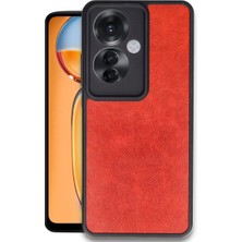 Royaleks Oppo Reno 11F Kılıf Aras Deri Kapak - Kırmızı