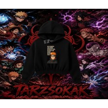 Tarzsokak Pain Nagato Naruto Anime Karakter Kadın Crop Kapşonlu Sweatshirt Beyaz