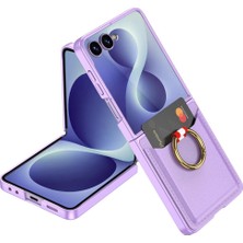 Ceponya Galaxy Z Flip 8 Kılıf Kıpta Yüzüklü Kartlıklı Kapak