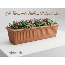 Abnturk 13 Litre Yüksek Kaliteli Plastik Büyük Boy Balkon Saksısı Bahçe Saksı 70X18X17CM