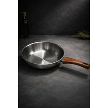 Gülsan 22 cm Paslanmaz Çelik Maksi Kavurma Wok Tava – Derin Form, Dayanıklı Çelik Gövde, Yüksek Isı Performansı
