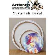 Yuvarlak Tuval 10X10 20X20 30X30 3 Adet Arkadan Zımbalı Astarlı Resim Tuvali Daire Tuval Akrilik
