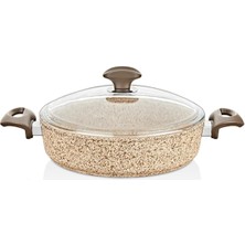 Creamy Granit Karnıyarık Tencere 28 cm Kahve 28 cm