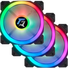7r Pro Seri (3'lü Set) Rainbow Ledli Sessiz 120MM 12CM Kasa Fanı