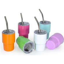 3oz Süblimasyon Shot Cam Bardak 6'li Set Renkli Paslanmaz Çelik Küçük Bardaklar Çift Duvar Vak