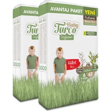 Baby Turco Doğadan Süper Avantaj Paketi Pofuduk Külot Bez 6 Numara Xlarge 124 Adet