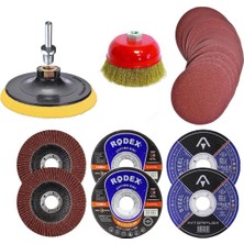 25 Parça Spiral Taşlama Cırt Zımpara Inox Metal Kesici Flap Disk