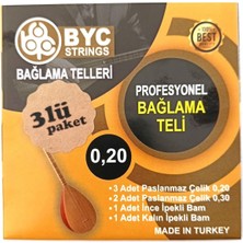 3BYC20 3 Paket Uzun Sap Bağlama Teli Saz Teli 0,20