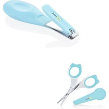 Bebek Tırnak Makası Seti - Kapaklı Tırnak Makası + Çıt Çıt Tırnak Makası - Mavi Mavi 8681
