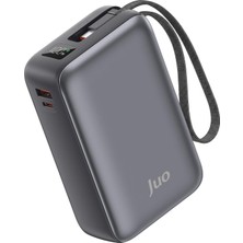 30000MAH 65W LED Ekranlı Usb-A + Type-C Dahili Kablolu Powerbank Taşınabilir Pd Hızlı Şarj Cih