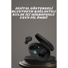 Hace Bazaar Kulaklık Dijital Göstergeli Bluetooth Bağlantılı Kablosuz Kulak Içi Mikrofonlu Dokunmatik Kontrol
