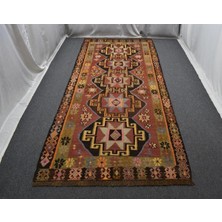 Zehra Abla Halı El Dokuma Devasa Boyut Yıldızlı Kars Kağızman Yün Kilim 5516 RENKLI-150 x 350