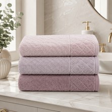 Gonca Kristal Desenli Renkli Havlu 50X90 cm 3'lü Set %100 Pamuk