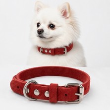 Takvanov Kırmızı Deri Köpek Tasması 50 cm – El Yapımı Orta ve Büyük Irk Köpek Gezdirme Tasması