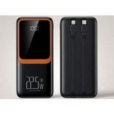 H32 10000 Mah Power Bank Pd 20W ve USB 22.5W Fast Hızlı Şarj Dahili Type C ve Lightning Kablolu
