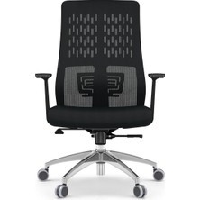Flexo Ofis Çalışma Oyuncu Sandalyesi Şef Siyah Kumaş Ergonomik