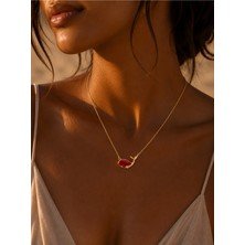 Lovecharm Kırmızı Balina Figürlü Gold Kolye – Zarif ve Şık Tasarım 🐋❤️