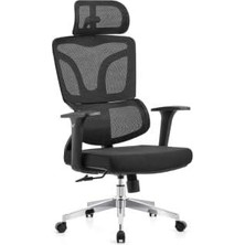 Atom Ofis Lilium Ergonomik Çalışma Koltuğu, Mesh Sırt, Kumaş Oturak, 3D Kolçak, Ayarlanabilir