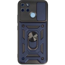 Eco Port Realme C25Y Kılıf Pars Lens Yüzüklü Silikon - Lacivert