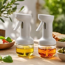 2'li 280 ml Cam Sprey Yağlık Seti, Tetikli Püskürtmeli Yağ ve Sirke Şişesi, Salata Mutfak ve