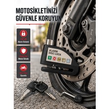 Techora Sale 110 Db Alarmlı Disk Fren Kilidi Su Geçirmez Çelik Gövde Motosiklet Güvenlik