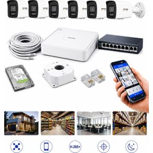 6 Kameralı 2mp Ip Kamera Seti 1080P 7/24 Renkli Mikrofonlu Set