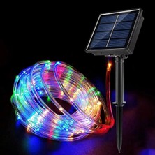 Güneş Enerjili Esnek Şerit Hortum Bahçe Aydınlatması 10 Metre Rgb Çok Renkli