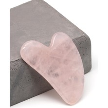 Pembe Kuvars Doğal Taş Gua Sha Yüz Masaj Taşı