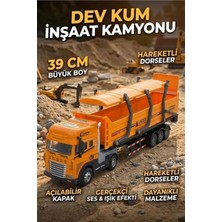 39 cm Büyük Boy Sesli Işıklı Inşaat Kamyonu - Hareketli Damperli Oyuncak Tır Iş Makinesi