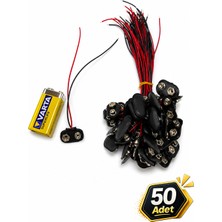 Tabis Pil Soketi 9V Pil Başlığı Bağlantı Kablosu Jack Battery Connector | 50 Adet
